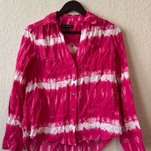 INC International Concepts Tie-Dye Button-Up Shirt